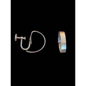 MCM Modernist Industrial Hoop Screw Back Earrings Sterling Silver 925
